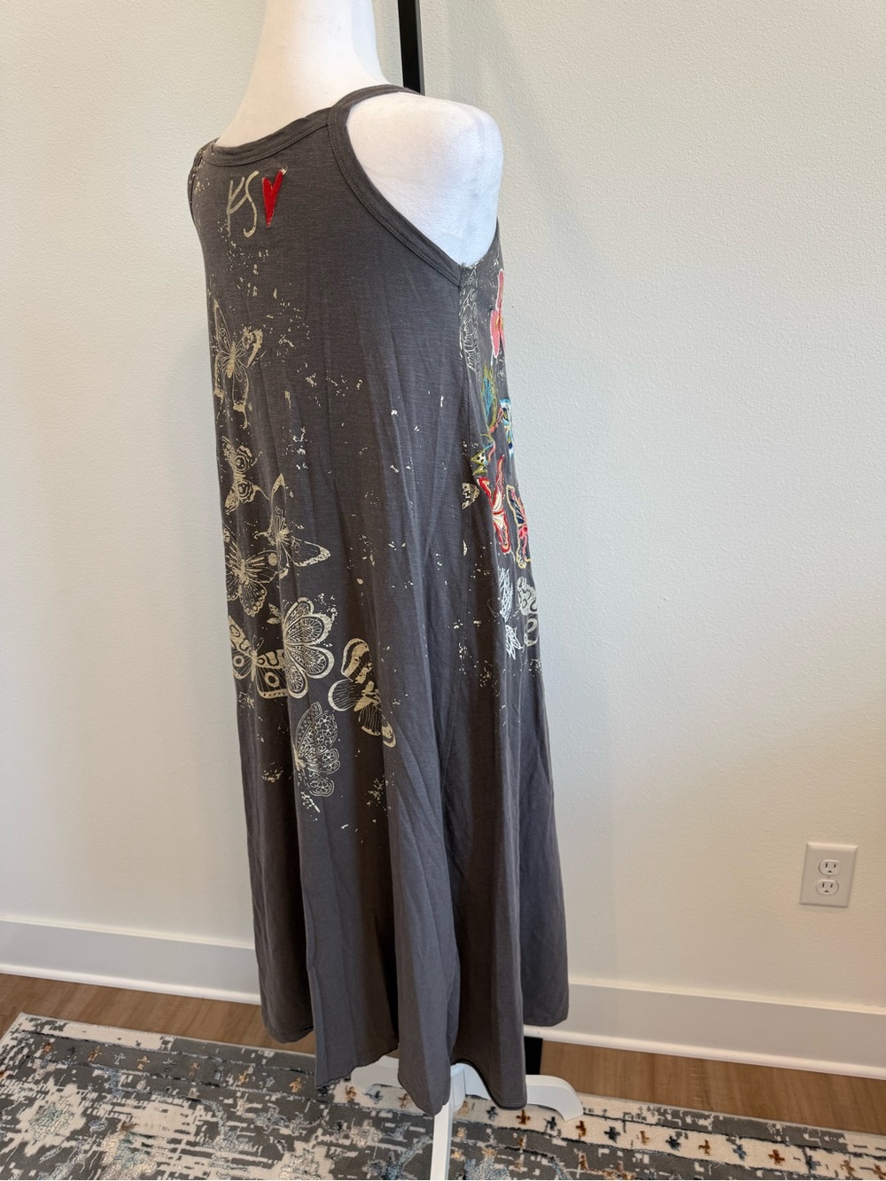 NWT Kyla Seo Butterfly Embroidered & Graphic Maxi SunDress Boho Lagenlook XL - Picture 5 of 10